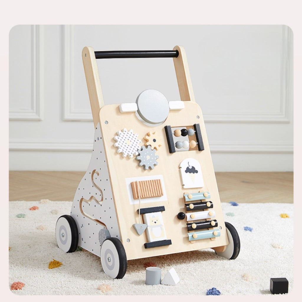 Asweets 實木多功能嬰兒學步車 (普通款 34.5 cm × 35 cm × 53.5 cm)-蒙特梭利玩具-Kidrise🧒🏻STEM香港教育玩具｜STEAM科學實驗玩具｜STEM幼兒教育玩具｜啟智早教玩具｜蒙特梭利教具