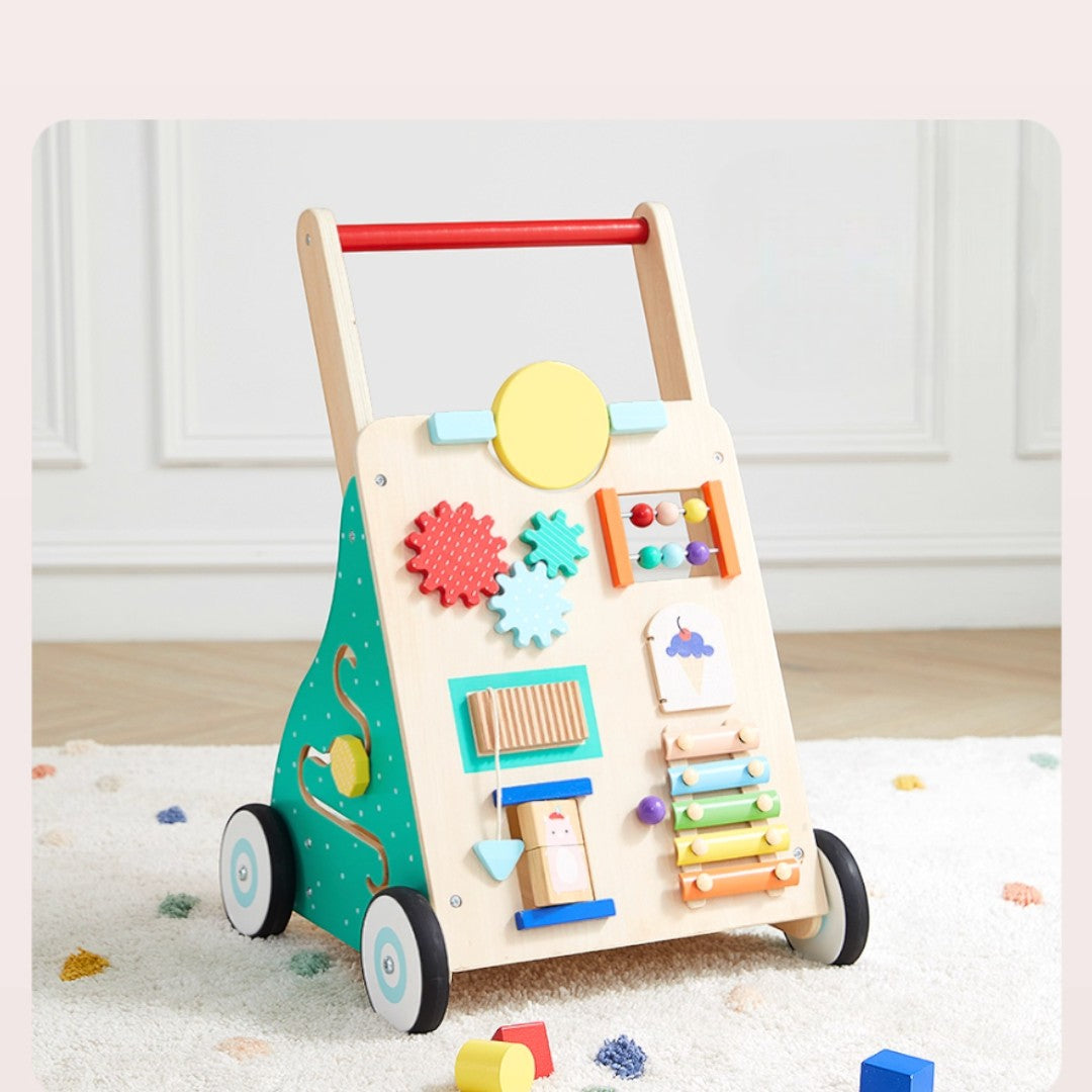 Asweets 實木多功能嬰兒學步車 (普通款 34.5 cm × 35 cm × 53.5 cm)-蒙特梭利玩具-Kidrise🧒🏻STEM香港教育玩具｜STEAM科學實驗玩具｜STEM幼兒教育玩具｜啟智早教玩具｜蒙特梭利教具