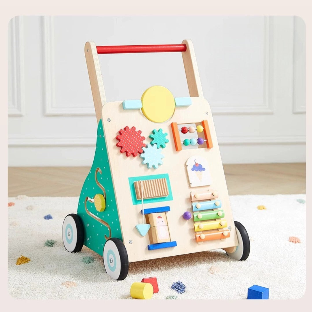 Asweets 實木多功能嬰兒學步車 (普通款 34.5 cm × 35 cm × 53.5 cm)-蒙特梭利玩具-Kidrise🧒🏻STEM香港教育玩具｜STEAM科學實驗玩具｜STEM幼兒教育玩具｜啟智早教玩具｜蒙特梭利教具
