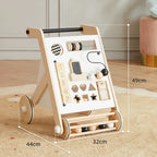 Asweets 實木多功能嬰兒學步車 (專利款 32 cm × 44 cm × 49 cm)-蒙特梭利玩具-Kidrise🧒🏻STEM香港教育玩具｜STEAM科學實驗玩具｜STEM幼兒教育玩具｜啟智早教玩具｜蒙特梭利教具