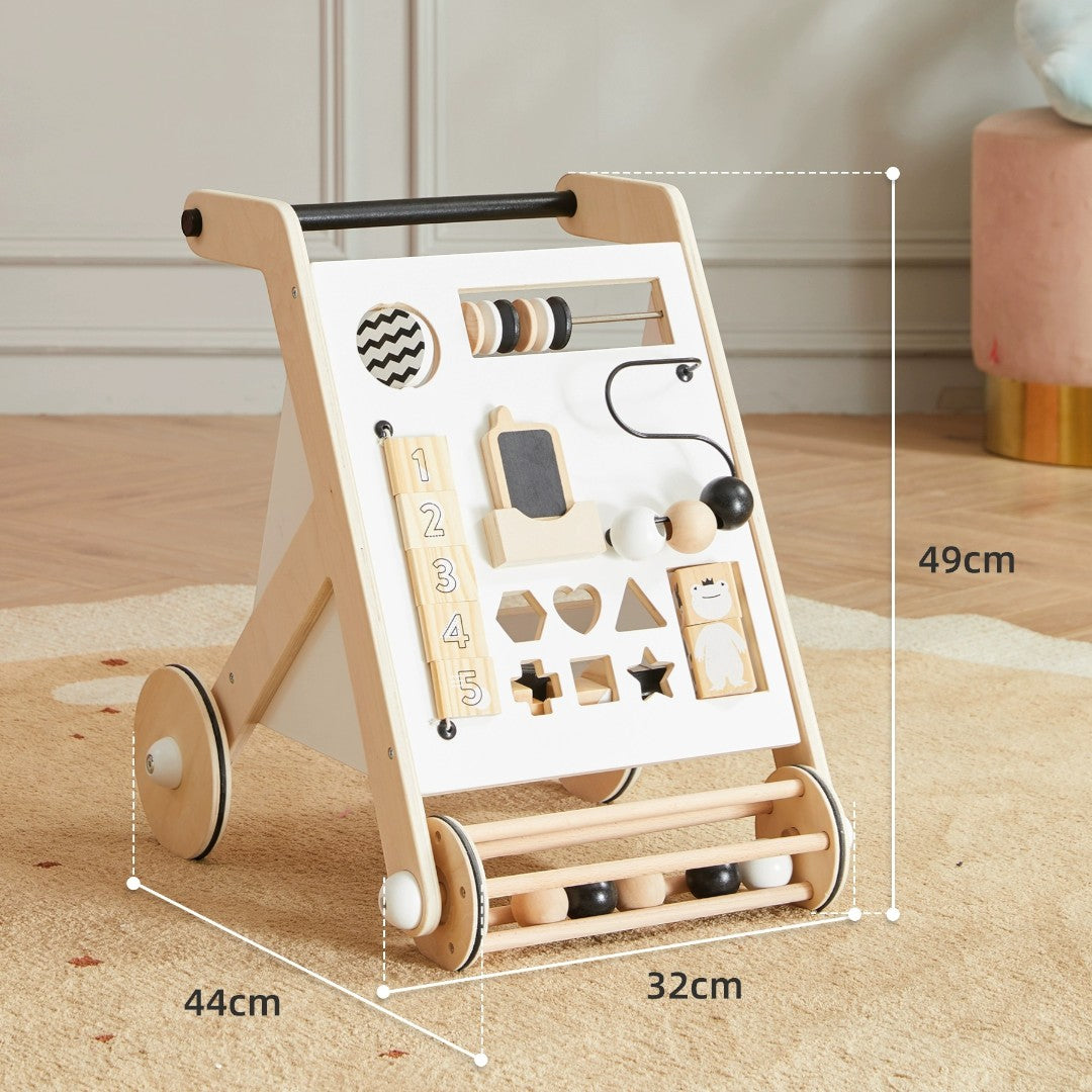 Asweets 實木多功能嬰兒學步車 (專利款 32 cm × 44 cm × 49 cm)-蒙特梭利玩具-Kidrise🧒🏻STEM香港教育玩具｜STEAM科學實驗玩具｜STEM幼兒教育玩具｜啟智早教玩具｜蒙特梭利教具