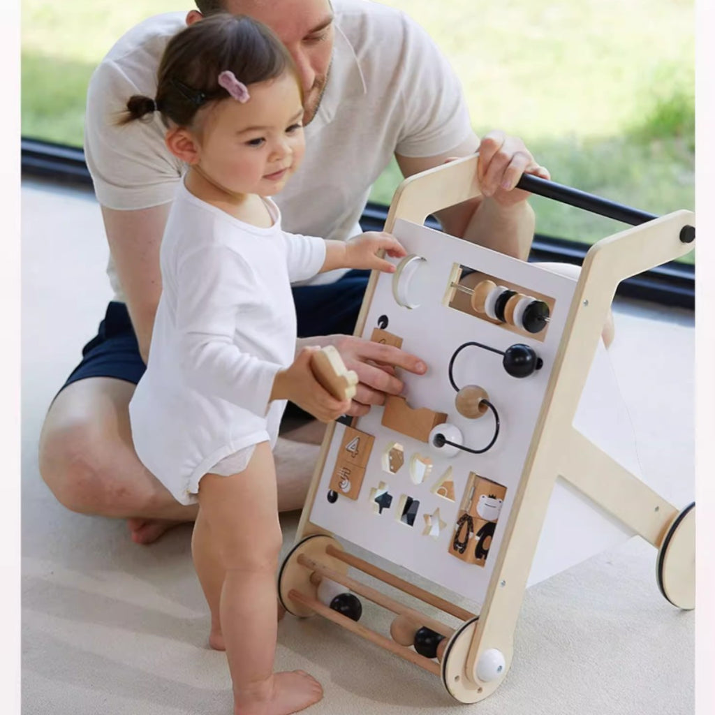 Asweets 實木多功能嬰兒學步車 (普通款 34.5 cm × 35 cm × 53.5 cm)-蒙特梭利玩具-Kidrise🧒🏻STEM香港教育玩具｜STEAM科學實驗玩具｜STEM幼兒教育玩具｜啟智早教玩具｜蒙特梭利教具