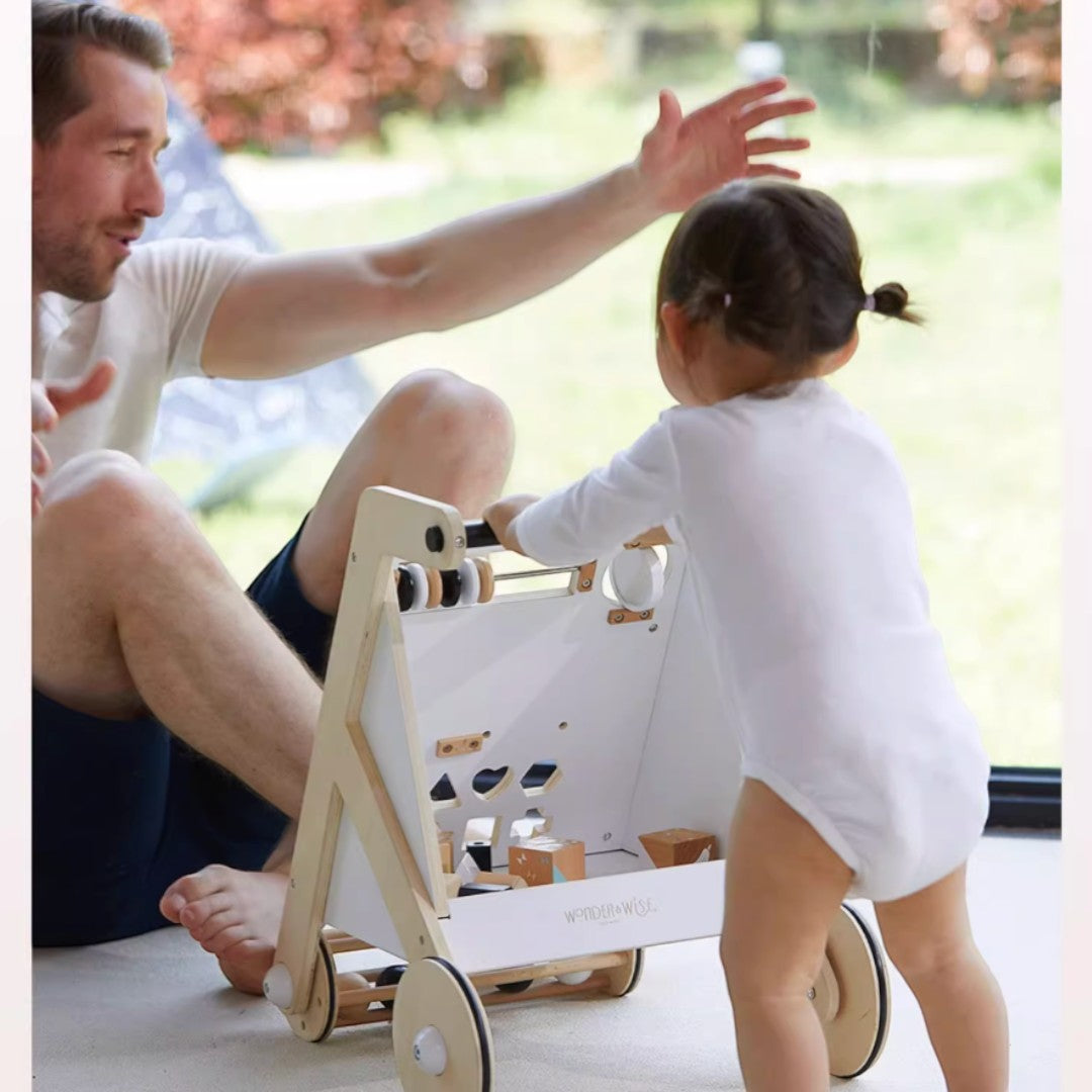 Asweets 實木多功能嬰兒學步車 (普通款 34.5 cm × 35 cm × 53.5 cm)-蒙特梭利玩具-Kidrise🧒🏻STEM香港教育玩具｜STEAM科學實驗玩具｜STEM幼兒教育玩具｜啟智早教玩具｜蒙特梭利教具