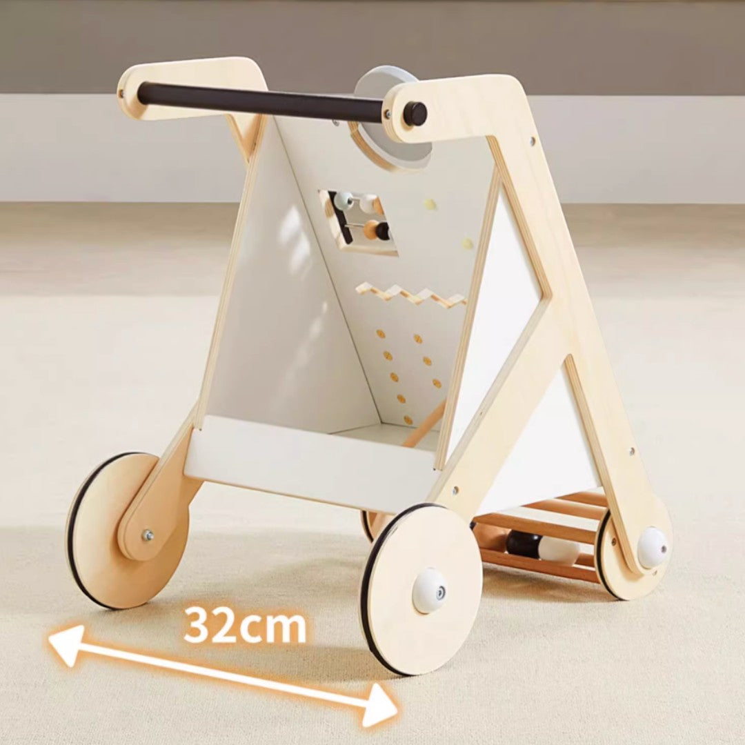 Asweets 實木多功能嬰兒學步車 (普通款 34.5 cm × 35 cm × 53.5 cm)-蒙特梭利玩具-Kidrise🧒🏻STEM香港教育玩具｜STEAM科學實驗玩具｜STEM幼兒教育玩具｜啟智早教玩具｜蒙特梭利教具