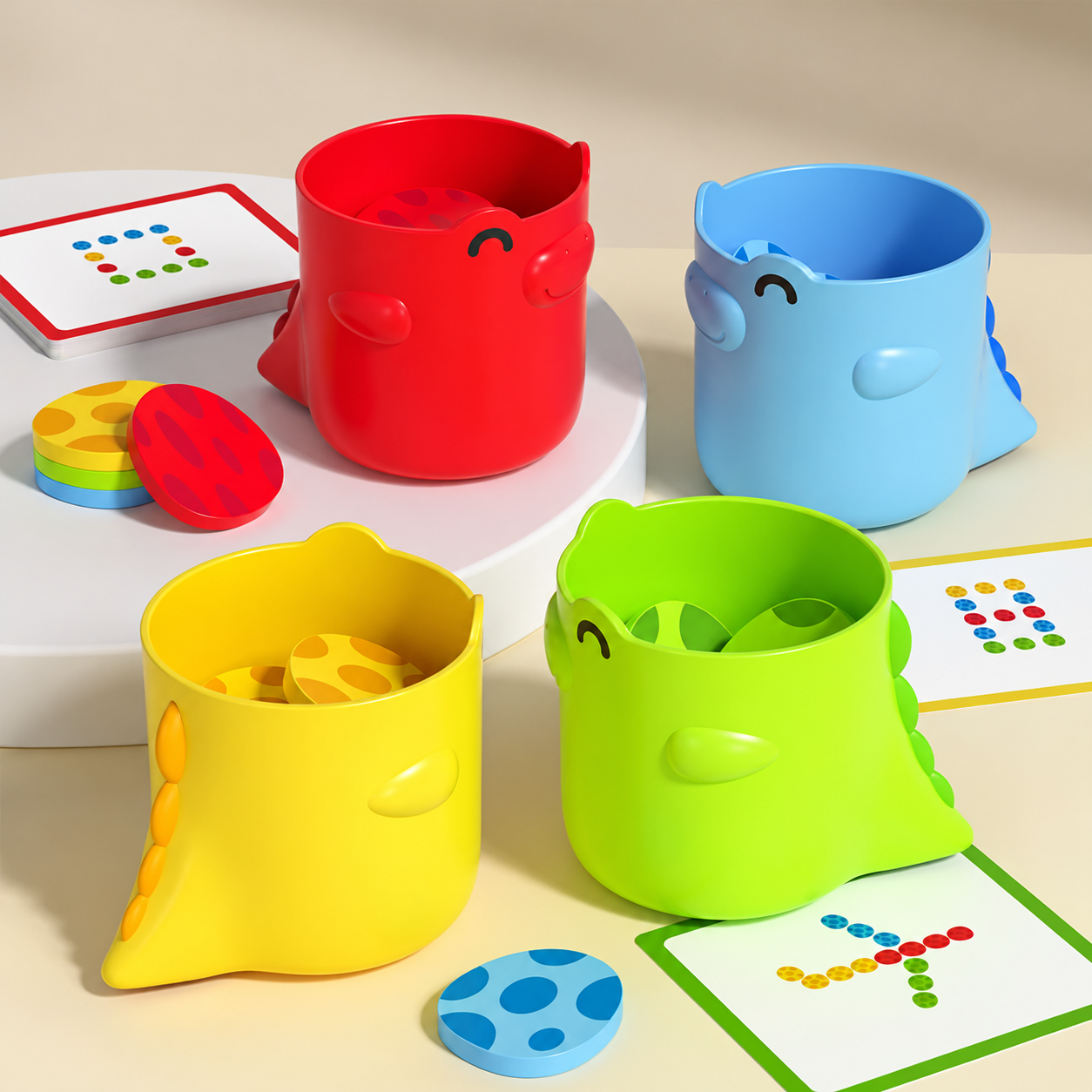 Goryeo Baby Wooden Color Sorting Cup | Matching, Bead Clasping, and Fine Motor Skill Training Secondary image