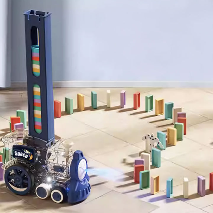 Domino🚂骨牌接龍小火車STEM套裝(120塊)-STEM玩具-Kidrise🧒🏻STEM香港教育玩具｜STEAM科學實驗玩具｜STEM幼兒教育玩具｜啟智早教玩具｜蒙特梭利教具
