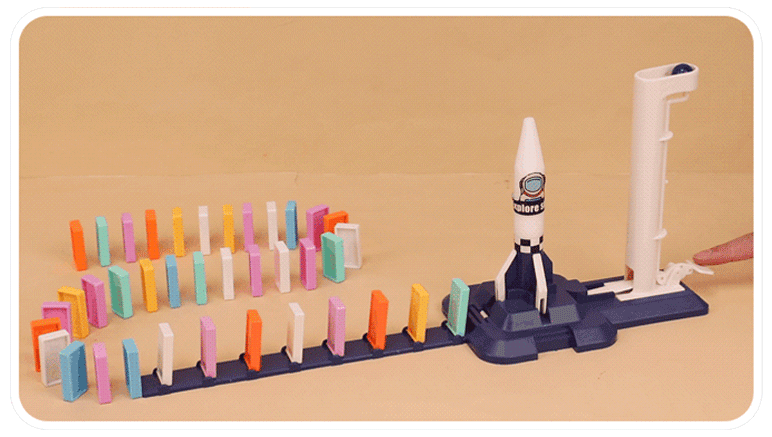 【觀塘自取】Domino🚂骨牌接龍小火車STEM火箭飛機套裝(200塊)-STEM玩具-Kidrise🧒🏻STEM香港教育玩具｜STEAM科學實驗玩具｜STEM幼兒教育玩具｜啟智早教玩具｜蒙特梭利教具
