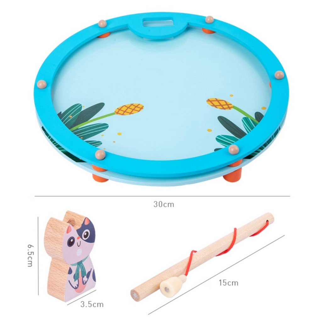 Goryeo Baby 兒童益智磁性釣魚玩具 木質早教數字字母認知積木