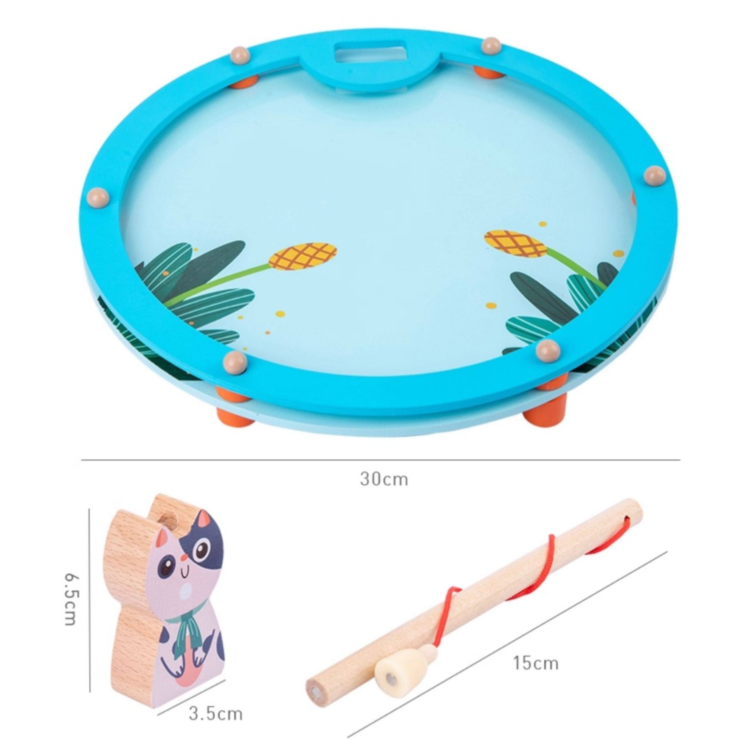 Goryeo Baby 兒童益智磁性釣魚玩具 木質早教數字字母認知積木