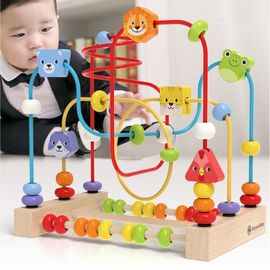 Goryeo Baby 蒙特梭利木質繞珠 幼童早教益智積木玩具 (訓練手眼協調)