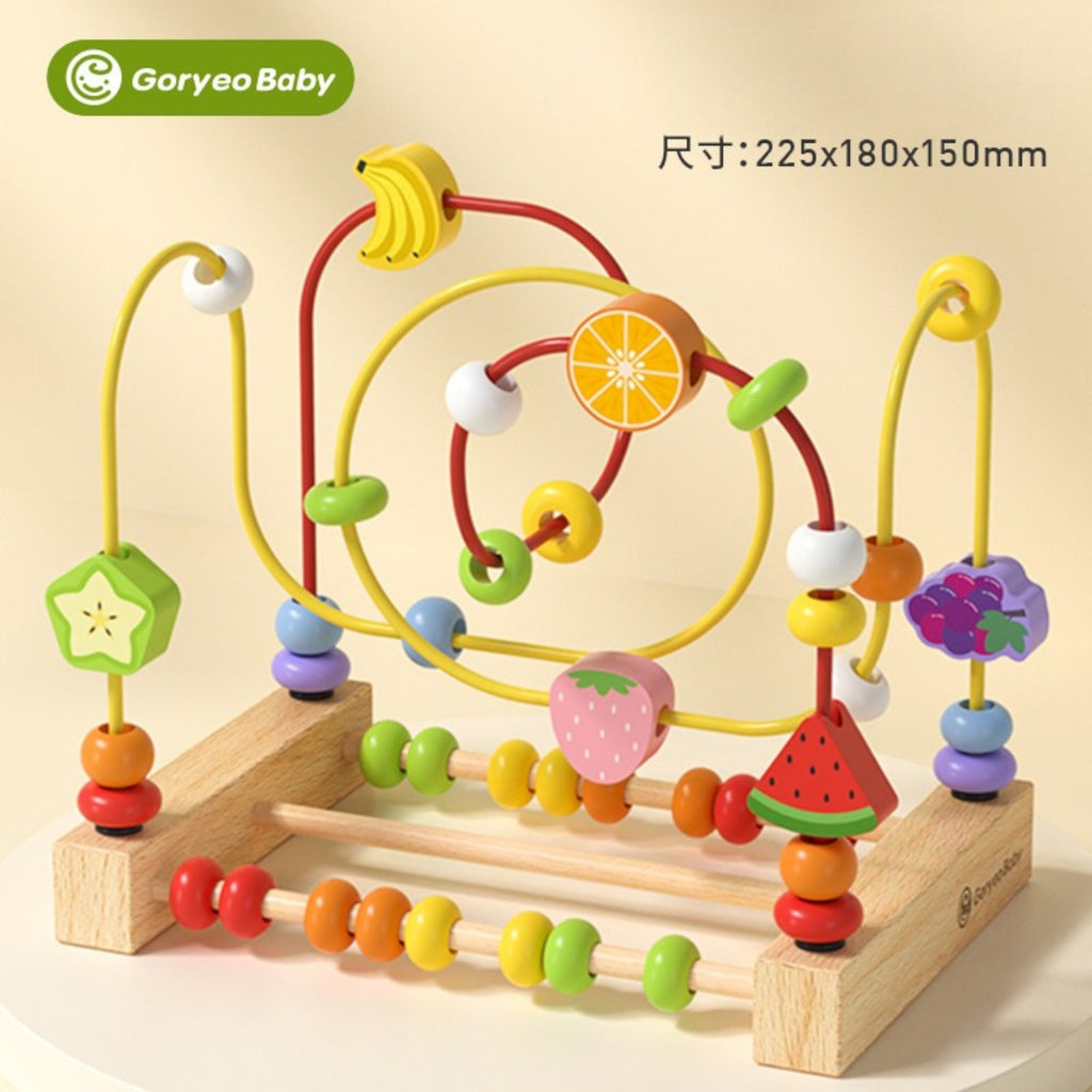 Goryeo Baby 蒙特梭利木質繞珠 幼童早教益智積木玩具 (訓練手眼協調)