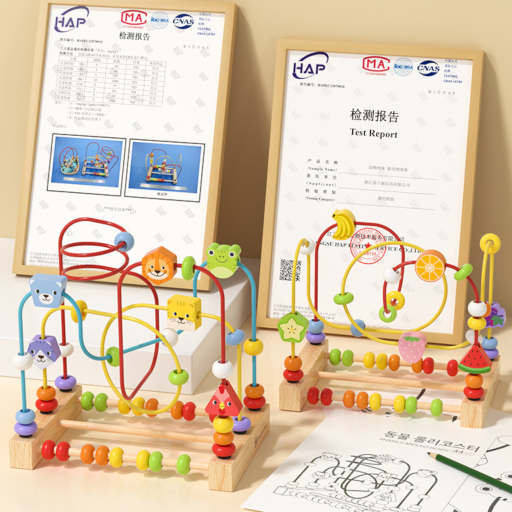 Goryeo Baby 蒙特梭利木質繞珠 幼童早教益智積木玩具 (訓練手眼協調)