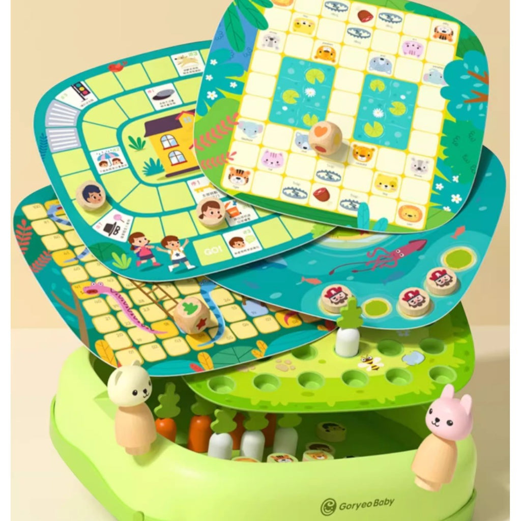 【觀塘自取】Goryeo Baby 桌遊寶盒9IN1親子桌遊遊戲-蒙特梭利玩具-Kidrise🧒🏻STEM香港教育玩具｜STEAM科學實驗玩具｜STEM幼兒教育玩具｜啟智早教玩具｜蒙特梭利教具