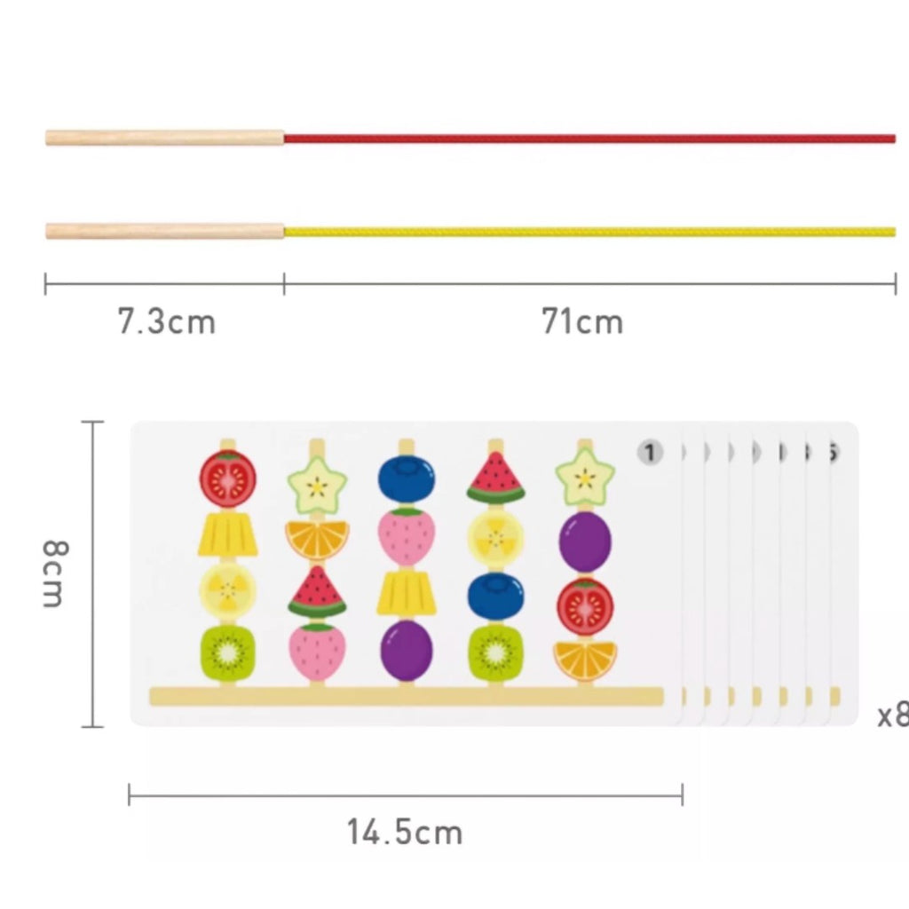 Goryeo Baby 木製蒙氏水果套柱穿繩-蒙特梭利玩具-Kidrise🧒🏻STEM香港教育玩具｜STEAM科學實驗玩具｜STEM幼兒教育玩具｜啟智早教玩具｜蒙特梭利教具