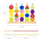 Goryeo Baby 木製蒙氏水果套柱穿繩-蒙特梭利玩具-Kidrise🧒🏻STEM香港教育玩具｜STEAM科學實驗玩具｜STEM幼兒教育玩具｜啟智早教玩具｜蒙特梭利教具