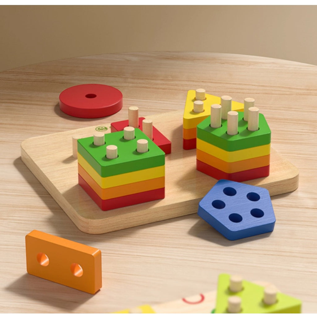 Goryeo Baby 木製蒙氏智力五套柱-蒙特梭利玩具-Kidrise🧒🏻STEM香港教育玩具｜STEAM科學實驗玩具｜STEM幼兒教育玩具｜啟智早教玩具｜蒙特梭利教具