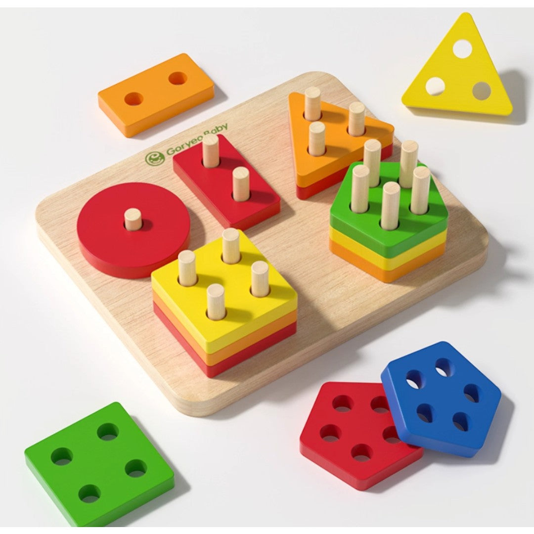 Goryeo Baby 木製蒙氏智力五套柱-蒙特梭利玩具-Kidrise🧒🏻STEM香港教育玩具｜STEAM科學實驗玩具｜STEM幼兒教育玩具｜啟智早教玩具｜蒙特梭利教具