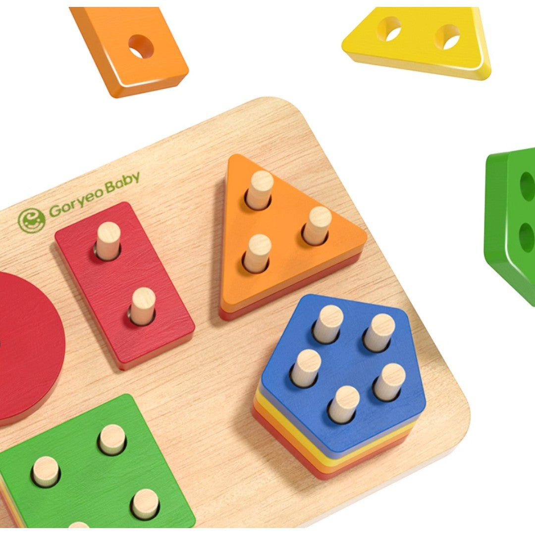 Goryeo Baby 木製蒙氏智力五套柱-蒙特梭利玩具-Kidrise🧒🏻STEM香港教育玩具｜STEAM科學實驗玩具｜STEM幼兒教育玩具｜啟智早教玩具｜蒙特梭利教具