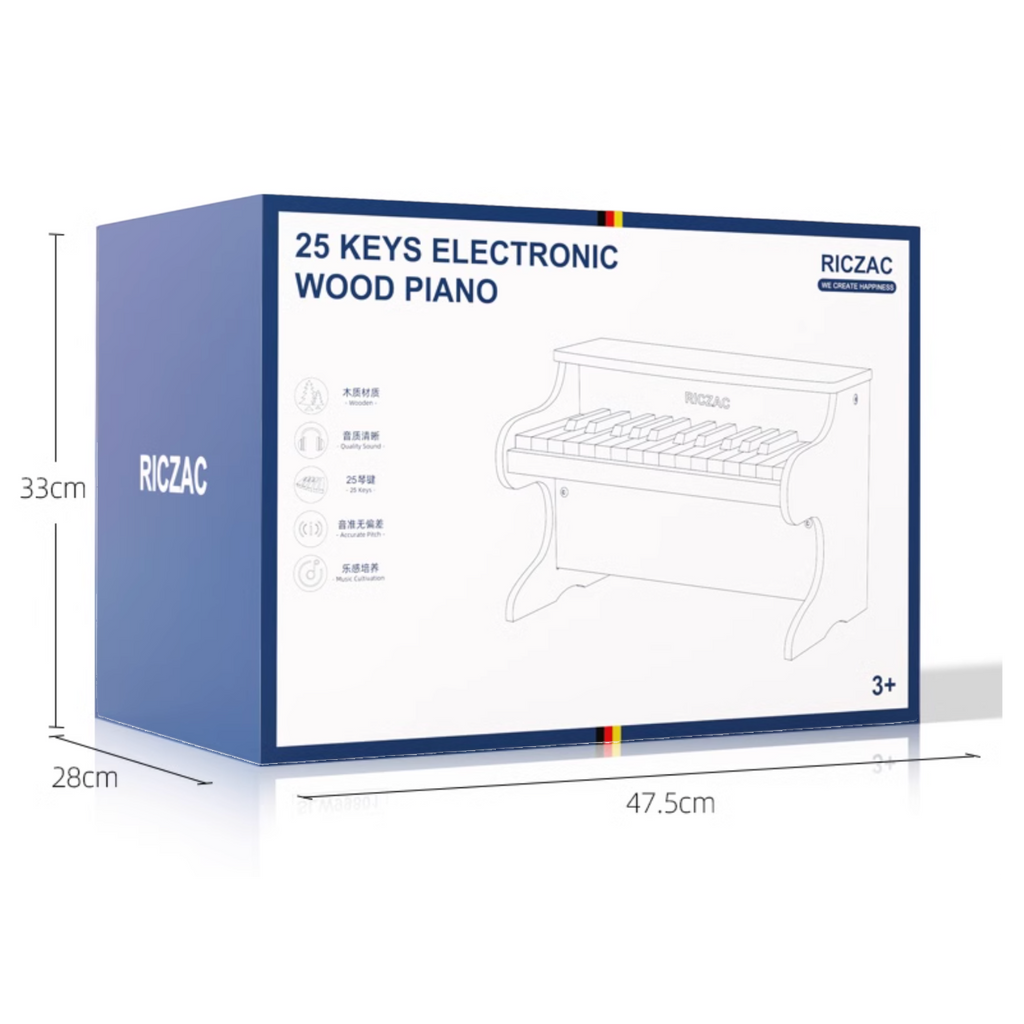 【觀塘自取】德國RICZAC 初學木質小鋼琴25鍵木質電子鋼琴(黑色)-STEM玩具-Kidrise🧒🏻STEM香港教育玩具｜STEAM科學實驗玩具｜STEM幼兒教育玩具｜啟智早教玩具｜蒙特梭利教具