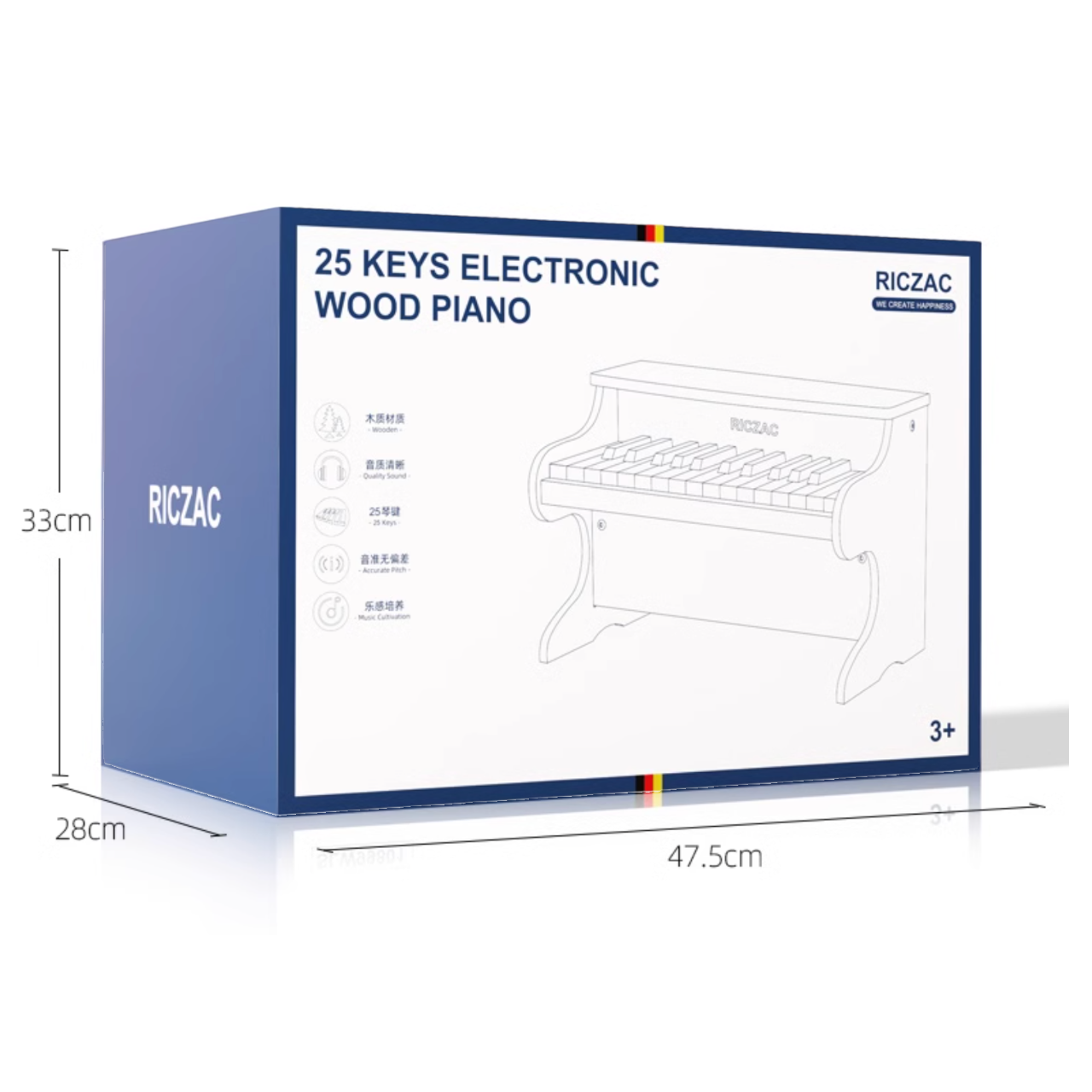 【觀塘自取】德國RICZAC 初學木質小鋼琴25鍵木質電子鋼琴(黑色)-STEM玩具-Kidrise🧒🏻STEM香港教育玩具｜STEAM科學實驗玩具｜STEM幼兒教育玩具｜啟智早教玩具｜蒙特梭利教具