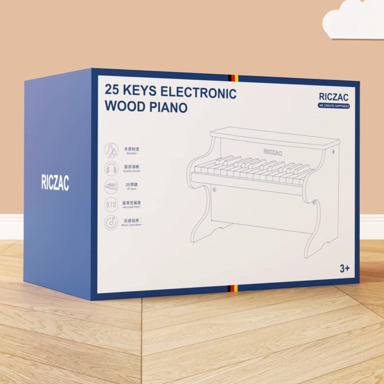 【觀塘自取】德國RICZAC 初學木質小鋼琴25鍵木質電子鋼琴(黑色)-STEM玩具-Kidrise🧒🏻STEM香港教育玩具｜STEAM科學實驗玩具｜STEM幼兒教育玩具｜啟智早教玩具｜蒙特梭利教具