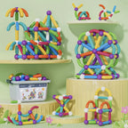 Nukied紐奇🧠強力磁石積木🌈多色彩創意拼塔STEM玩具(120件膠盒版)-STEM玩具-Kidrise🧒🏻STEM香港教育玩具｜STEAM科學實驗玩具｜STEM幼兒教育玩具｜啟智早教玩具｜蒙特梭利教具