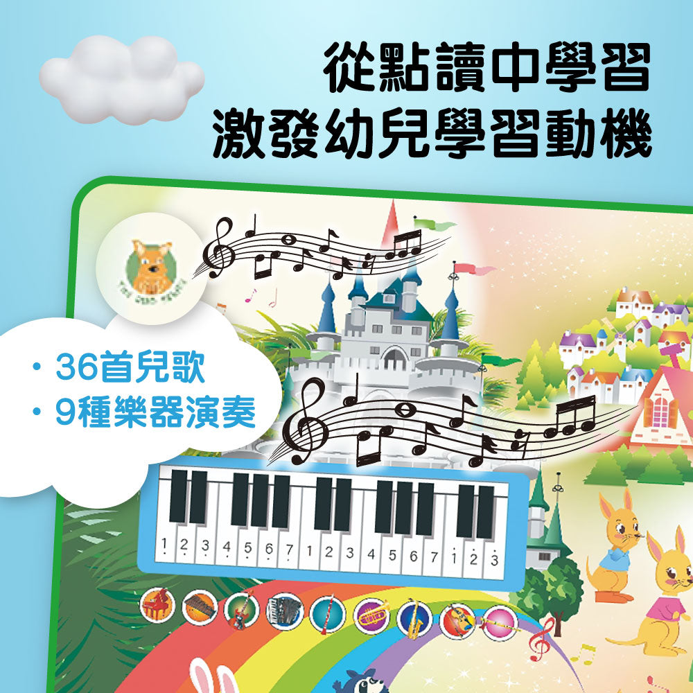 嬰兒專屬音樂城堡遊戲樂園點讀爬行墊（普通話英文版）-蒙特梭利玩具-Kidrise🧒🏻STEM香港教育玩具｜STEAM科學實驗玩具｜STEM幼兒教育玩具｜啟智早教玩具｜蒙特梭利教具
