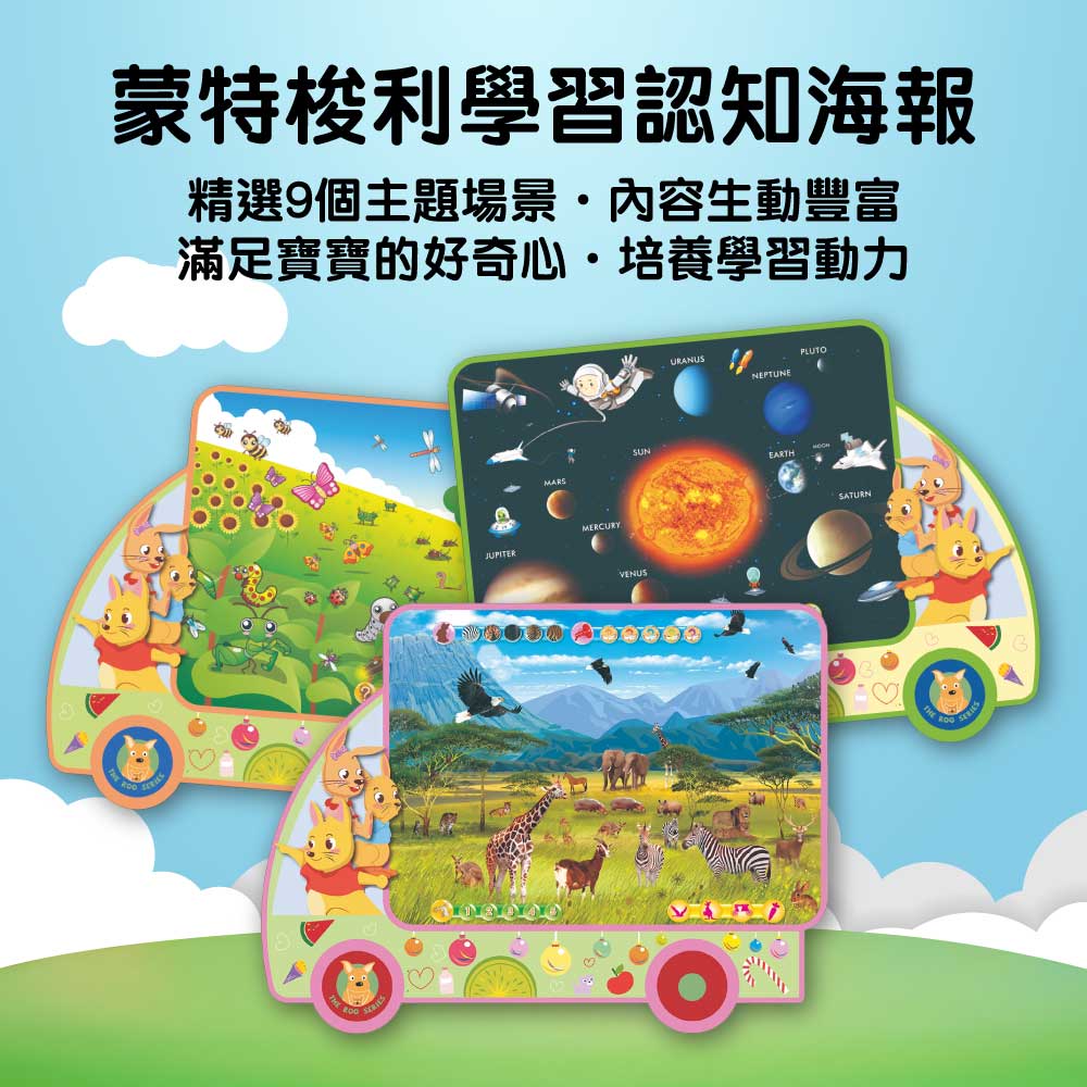 《點讀巴士海報》套裝共九份・普通話英文版套裝版-蒙特梭利玩具-Kidrise🧒🏻STEM香港教育玩具｜STEAM科學實驗玩具｜STEM幼兒教育玩具｜啟智早教玩具｜蒙特梭利教具