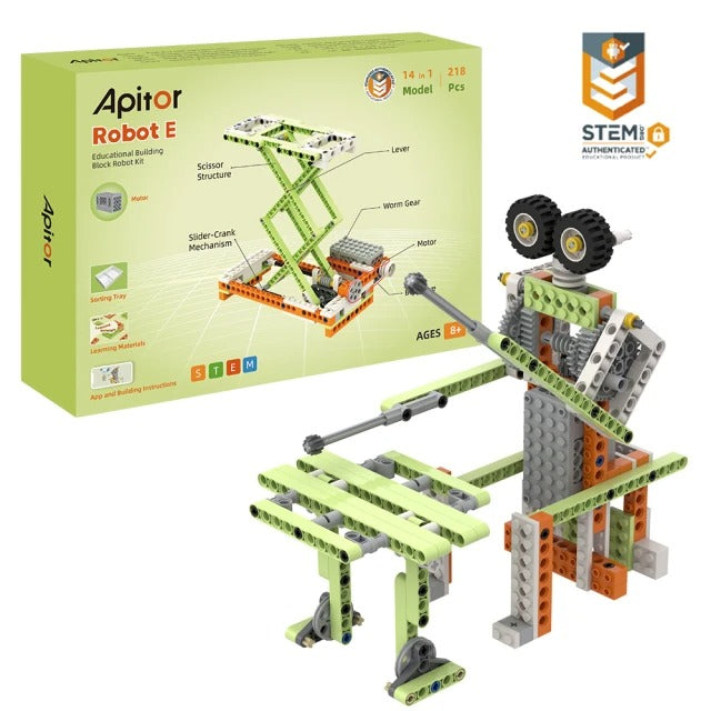 Apitor Robot-E STEM學習初階14合1機械人-STEM玩具-Kidrise🧒🏻STEM香港教育玩具｜STEAM科學實驗玩具｜STEM幼兒教育玩具｜啟智早教玩具｜蒙特梭利教具