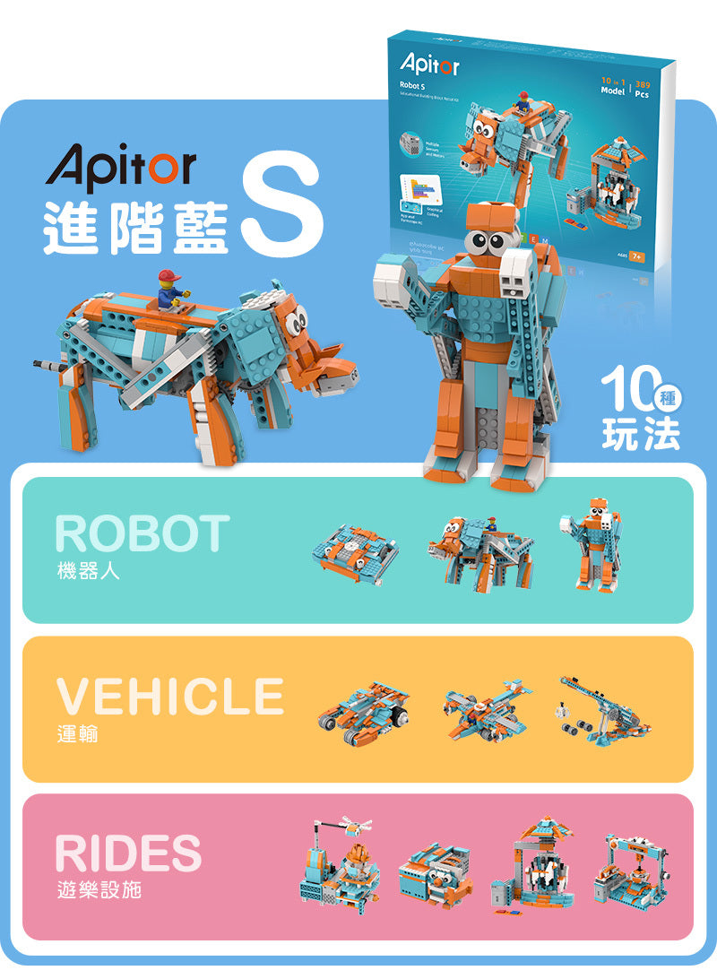 Apitor Robot-S STEM Programming Learning Advanced 10-in-1 Robot (Scrat ...