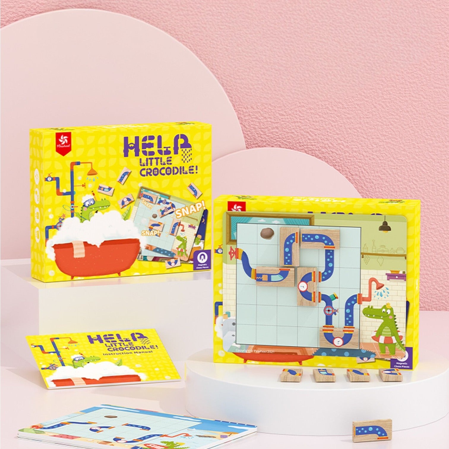 Pinwheel "Where's My Water?" Logic Thinking Path Planning Board Game (Kids' Educational Wooden Toy)