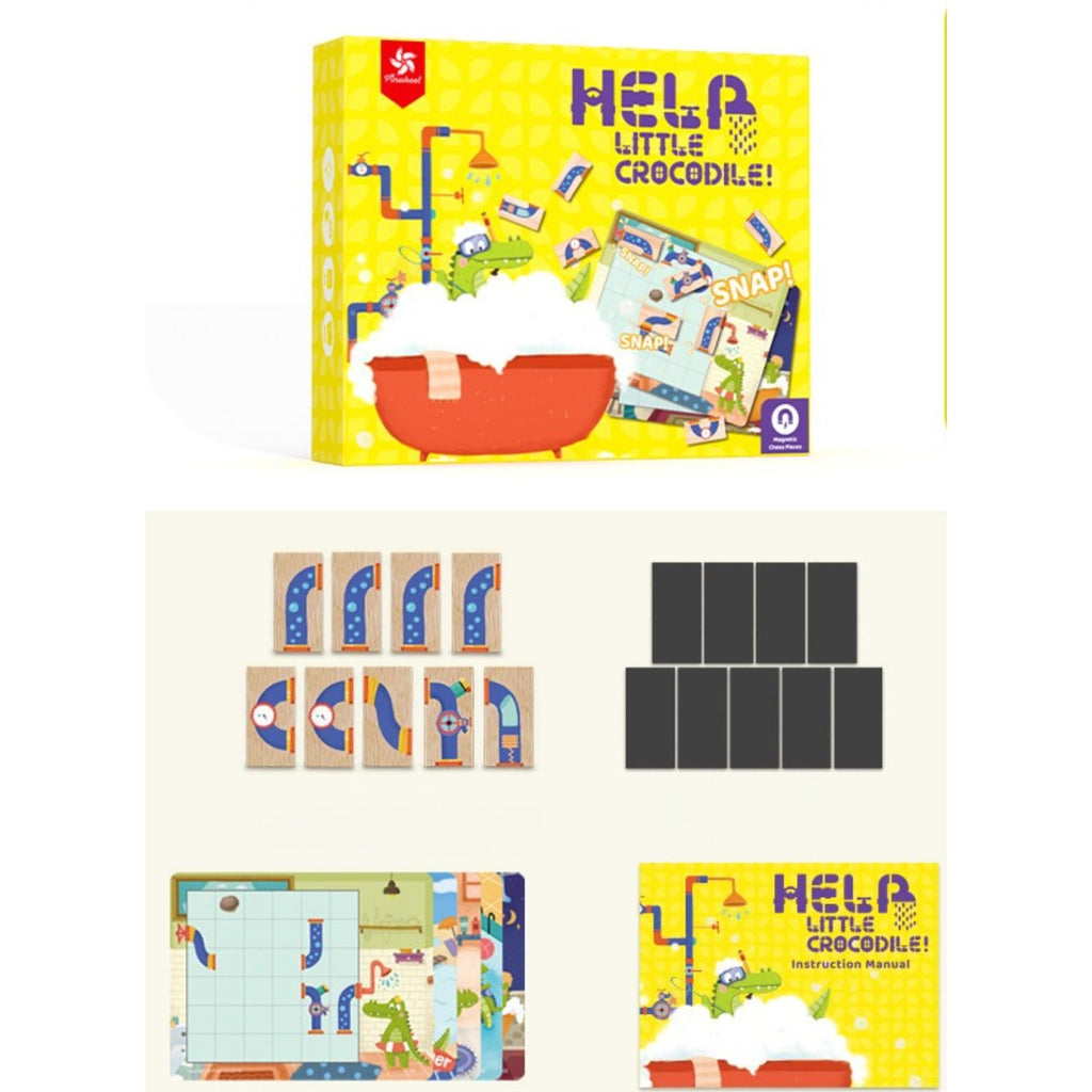 Pinwheel "Where's My Water?" Logic Thinking Path Planning Board Game (Kids' Educational Wooden Toy)