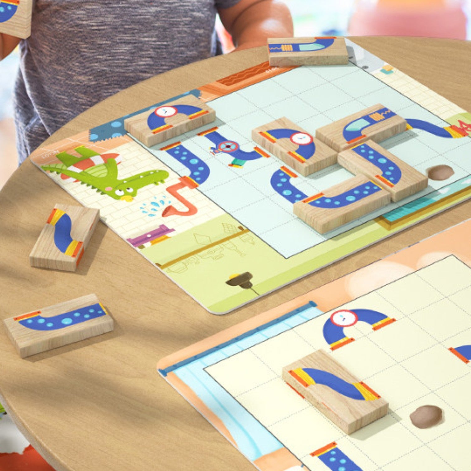 Pinwheel "Where's My Water?" Logic Thinking Path Planning Board Game (Kids' Educational Wooden Toy)