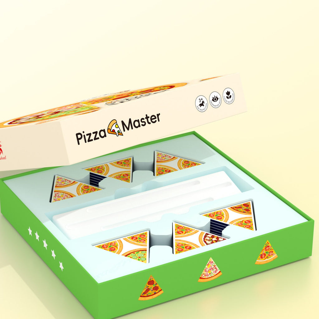Pinwheel Pizza Master Matching Game - Educational Tabletop Game for Kids (2-4 Players)