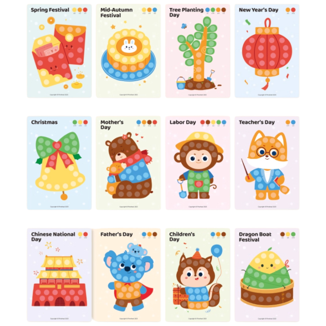 Pinwheel 毛球貼貼樂 - 兒童DIY手工創意藝術畫-STEM玩具-Kidrise🧒🏻STEM香港教育玩具｜STEAM科學實驗玩具｜STEM幼兒教育玩具｜啟智早教玩具｜蒙特梭利教具