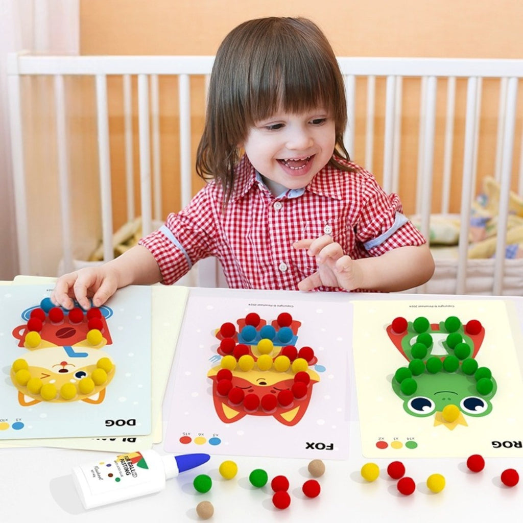 Pinwheel 毛球貼貼樂 - 兒童DIY手工創意藝術畫-STEM玩具-Kidrise🧒🏻STEM香港教育玩具｜STEAM科學實驗玩具｜STEM幼兒教育玩具｜啟智早教玩具｜蒙特梭利教具