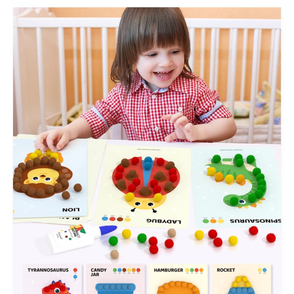 Pinwheel 毛球貼貼樂 - 兒童DIY手工創意藝術畫-STEM玩具-Kidrise🧒🏻STEM香港教育玩具｜STEAM科學實驗玩具｜STEM幼兒教育玩具｜啟智早教玩具｜蒙特梭利教具