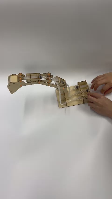 Kidrise STEM教學木模型玩具｜液壓挖掘機木模型玩具