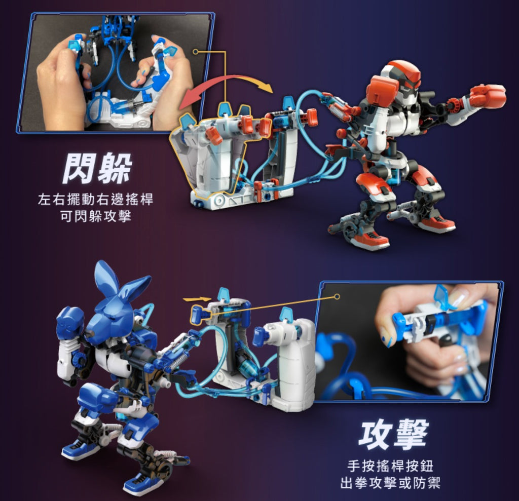 ProsKit GE-638 液壓動力拳擊寶貝 (包含兩個拳擊機器人)-STEM玩具-Kidrise🧒🏻STEM香港教育玩具｜STEAM科學實驗玩具｜STEM幼兒教育玩具｜啟智早教玩具｜蒙特梭利教具