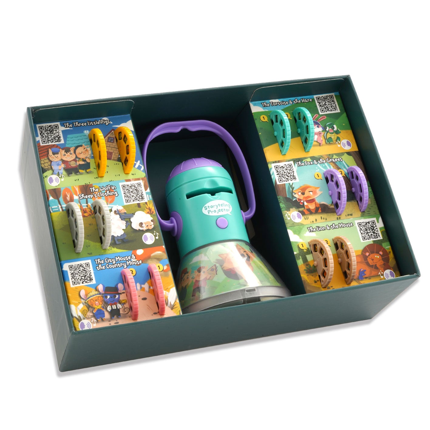 Ambo Funtamin 講故事小夜燈投影機 (伊索寓言)（包含6個有趣故事、專業生動英文配音和聲效）-STEM玩具-Kidrise🧒🏻STEM香港教育玩具｜STEAM科學實驗玩具｜STEM幼兒教育玩具｜啟智早教玩具｜蒙特梭利教具