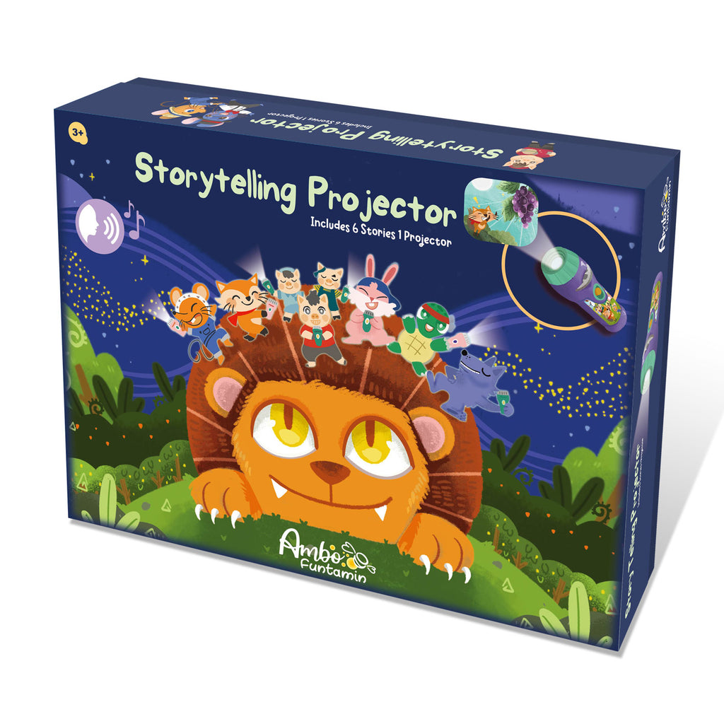 Ambo Funtamin 講故事投影機 (伊索寓言)（包含6個有趣故事、專業生動故事英文配音和聲效）-STEM玩具-Kidrise🧒🏻STEM香港教育玩具｜STEAM科學實驗玩具｜STEM幼兒教育玩具｜啟智早教玩具｜蒙特梭利教具