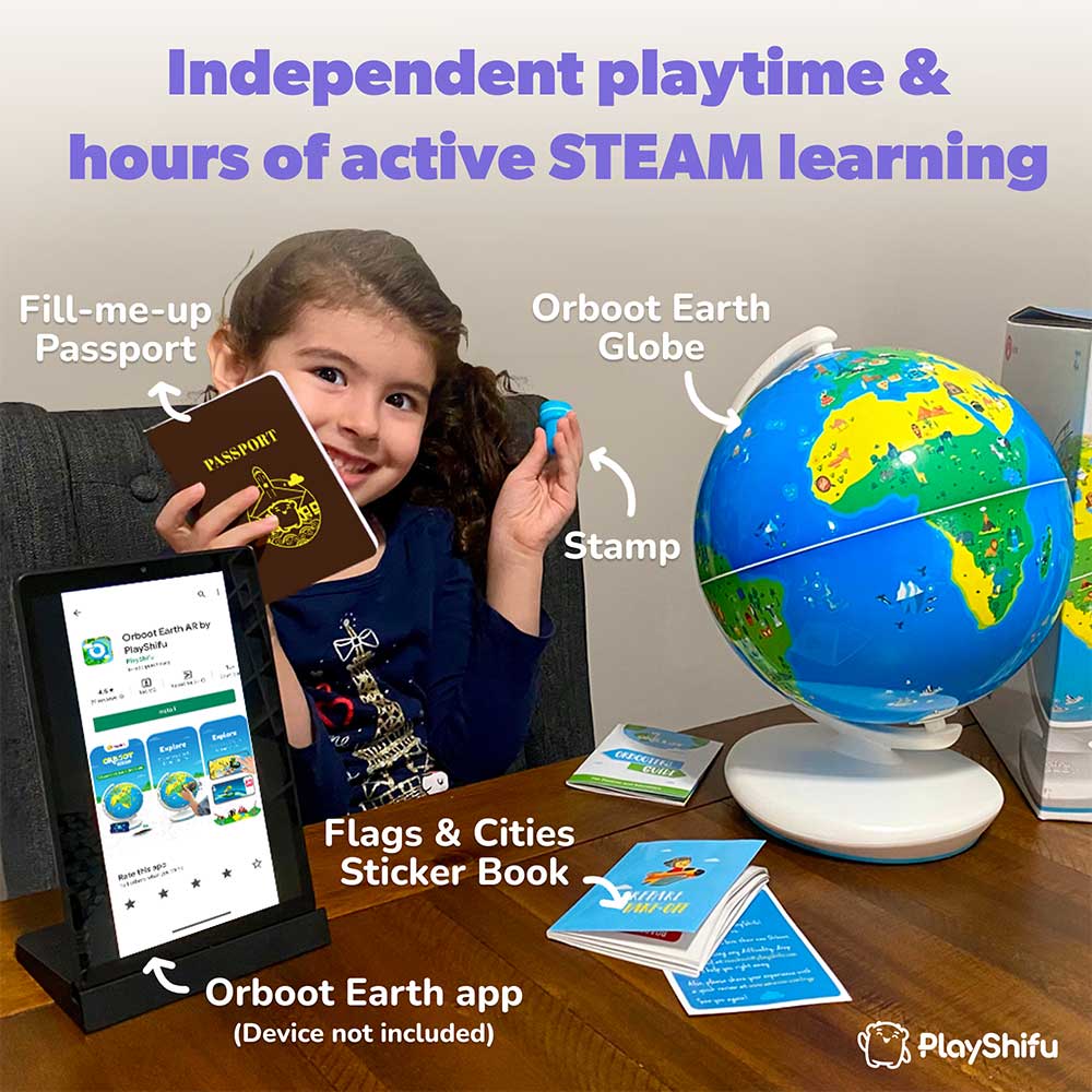 PlayShifu Children's Educational Globe Orboot Earth – Kidrise🧒🏻STEM Hong  Kong Educational Toys｜STEAM Science Experimental Toys｜STEM Early Childhood  Educational Toys｜Early Learning Toys｜Montessori Teaching Aids