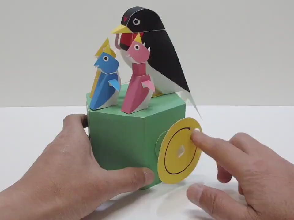 Kidrise 可動3D立體機關紙模型玩具・煩惱的鳥媽媽・DIY玩具