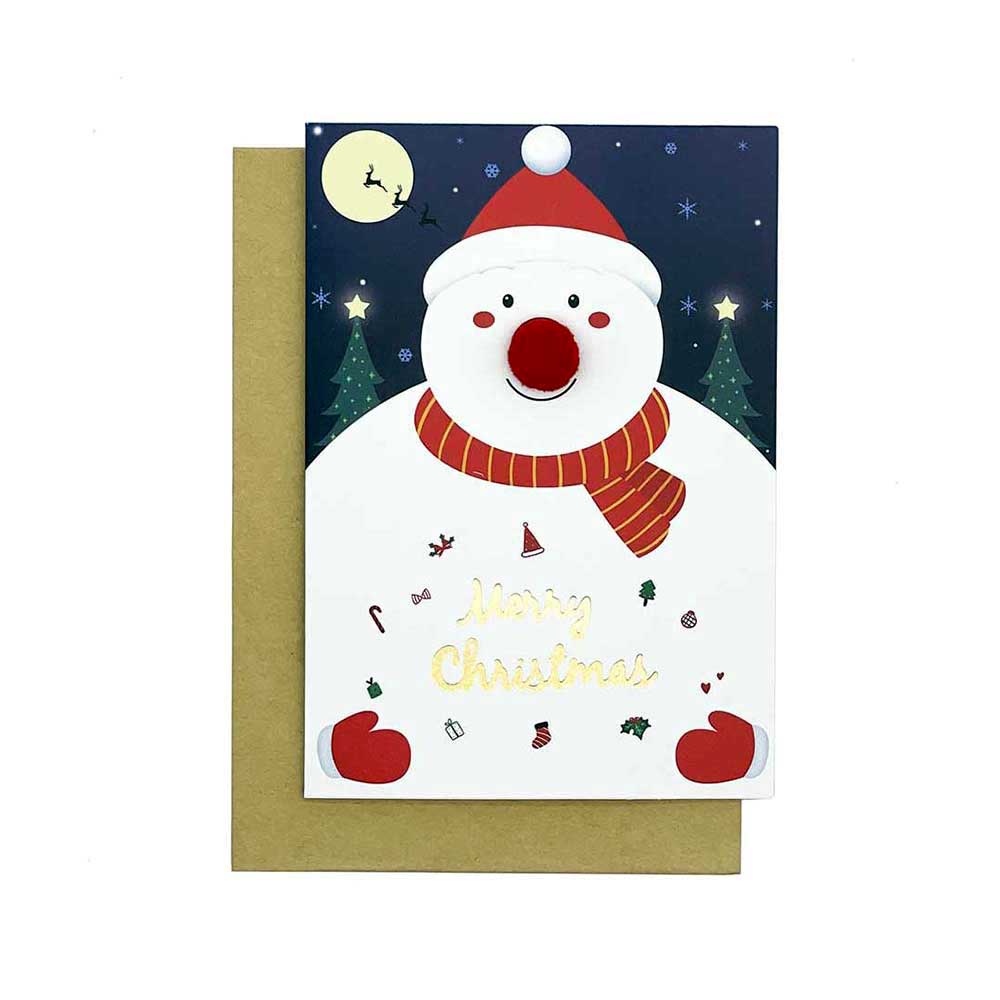 送禮聖誕賀卡 (絨粒鼻子大雪人款式)-增值服務-Kidrise🧒🏻STEM香港教育玩具｜STEAM科學實驗玩具｜STEM幼兒教育玩具｜啟智早教玩具｜蒙特梭利教具 Main image