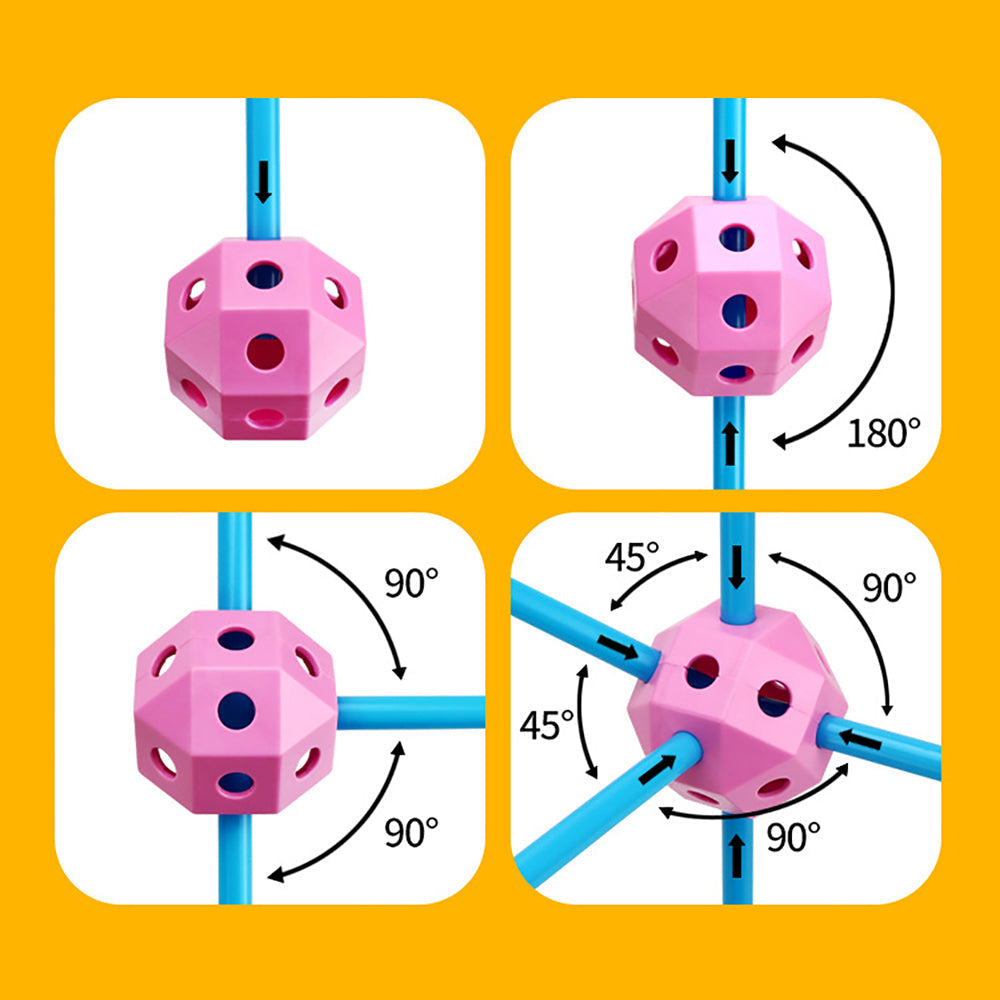 Creative Forts 大型益智室內建構多邊球積木玩具 (44球86棒)-STEM玩具-Kidrise🧒🏻STEM香港教育玩具｜STEAM科學實驗玩具｜STEM幼兒教育玩具｜啟智早教玩具｜蒙特梭利教具