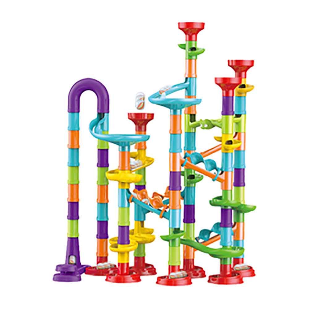 STEM彈射滑梯滾球軌道🔮 (113件積木30滾球)-STEM玩具-Kidrise🧒🏻STEM香港教育玩具｜STEAM科學實驗玩具｜STEM幼兒教育玩具｜啟智早教玩具｜蒙特梭利教具 主圖