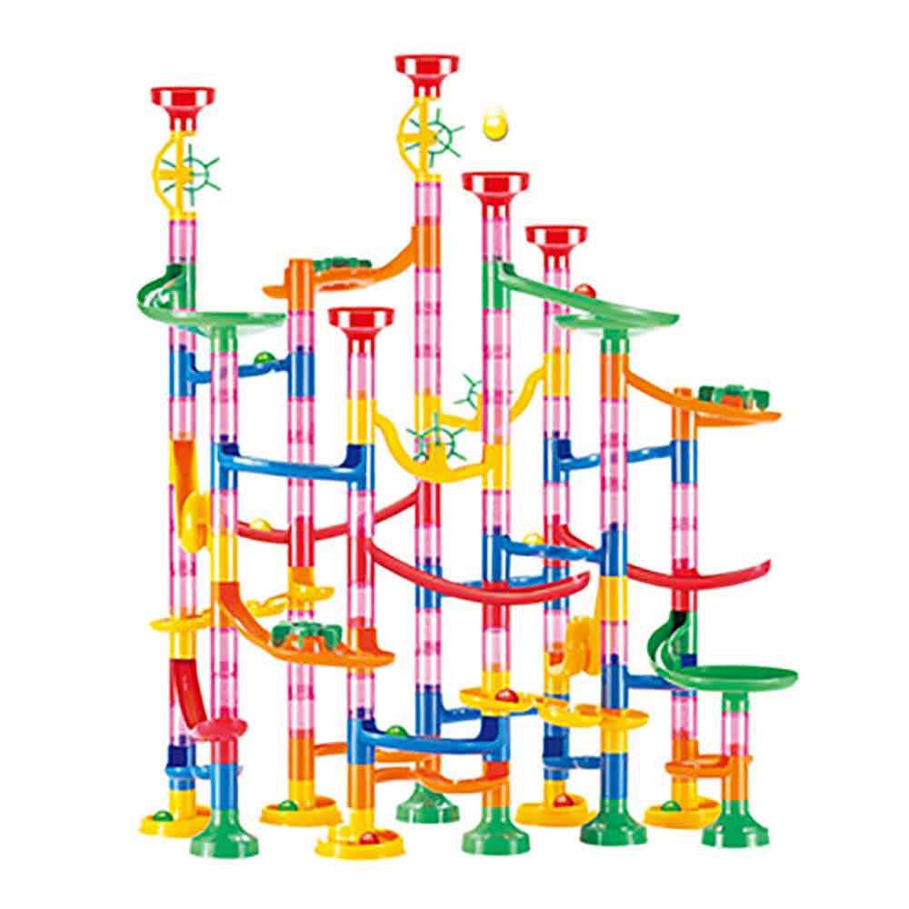 STEM彈射滑梯滾球軌道🔮 (133件積木30滾球)-STEM玩具-Kidrise🧒🏻STEM香港教育玩具｜STEAM科學實驗玩具｜STEM幼兒教育玩具｜啟智早教玩具｜蒙特梭利教具 主圖