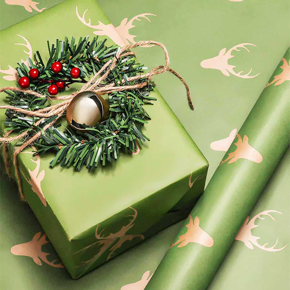 [Charged per toy] Christmas gift wrapping service decals (green reindeer style) Secondary image