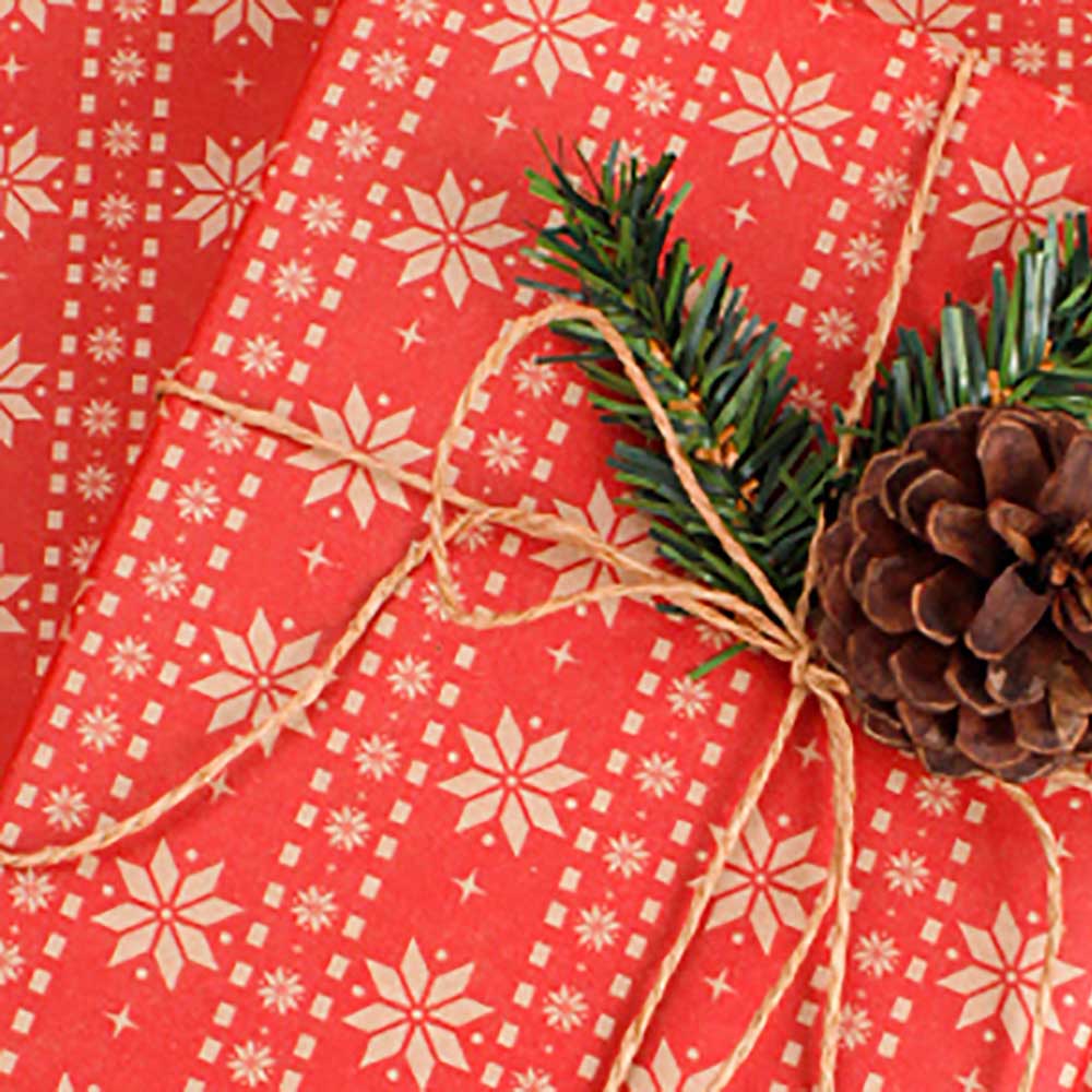 【以每件玩具收費】聖誕送禮包裝服務花紙 (紅色雪花款式)-增值服務-Kidrise🧒🏻STEM香港教育玩具｜STEAM科學實驗玩具｜STEM幼兒教育玩具｜啟智早教玩具｜蒙特梭利教具