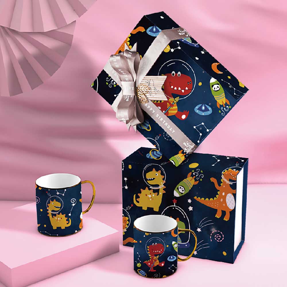 [Charged per toy] Gift wrapping service with floral paper (dinosaur style) Secondary image